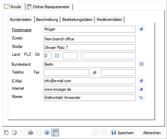 Indexdaten-Maske - Ordner